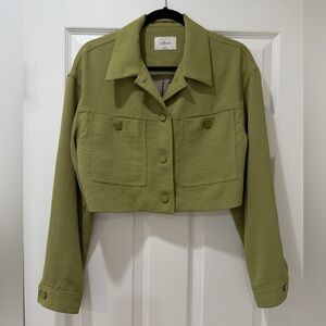 Aritzia Wilfred Olive Green Cropped Jacket